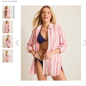 Geo Jacquard Boyfriend Beach Shirt